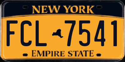 NY license plate FCL7541