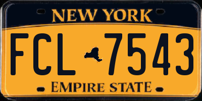 NY license plate FCL7543