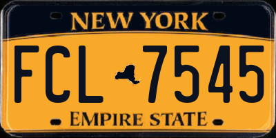 NY license plate FCL7545