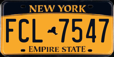 NY license plate FCL7547