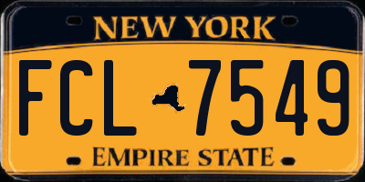 NY license plate FCL7549