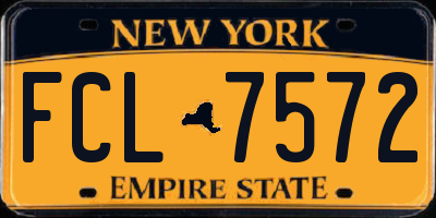 NY license plate FCL7572