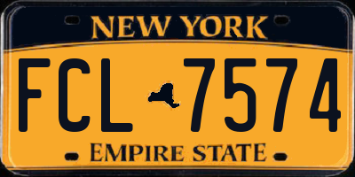 NY license plate FCL7574