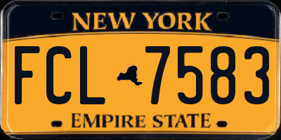 NY license plate FCL7583