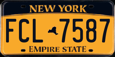 NY license plate FCL7587