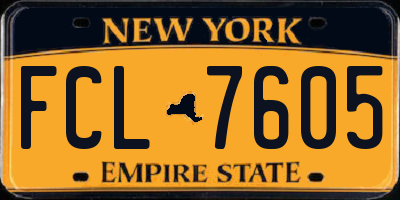NY license plate FCL7605
