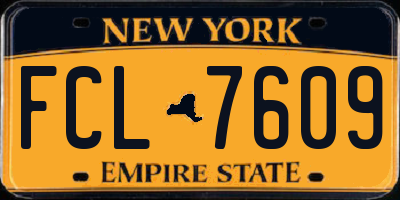 NY license plate FCL7609