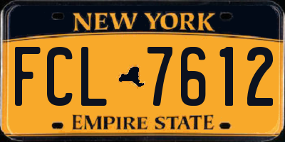 NY license plate FCL7612