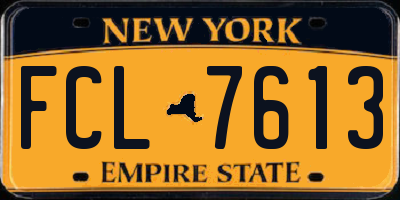 NY license plate FCL7613