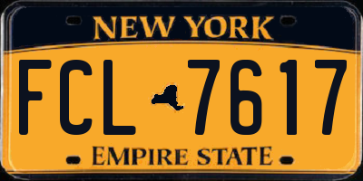 NY license plate FCL7617