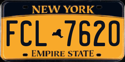 NY license plate FCL7620