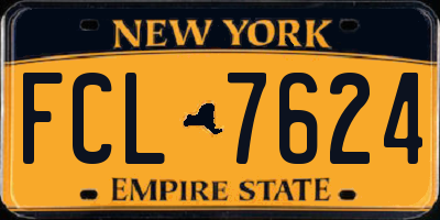 NY license plate FCL7624