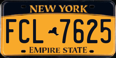 NY license plate FCL7625