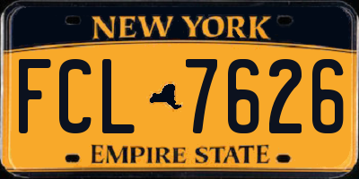 NY license plate FCL7626