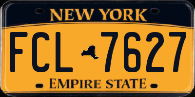 NY license plate FCL7627
