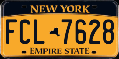 NY license plate FCL7628