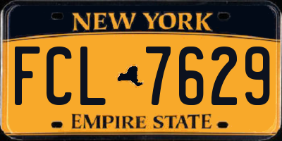 NY license plate FCL7629