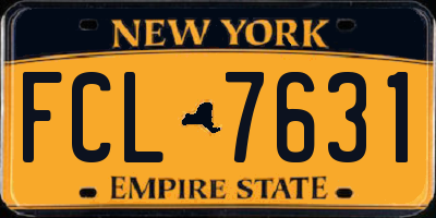 NY license plate FCL7631