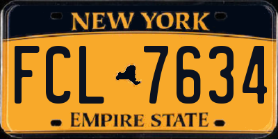 NY license plate FCL7634