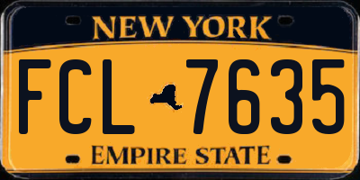 NY license plate FCL7635