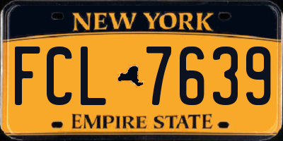 NY license plate FCL7639