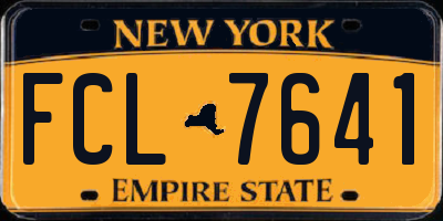 NY license plate FCL7641
