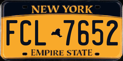 NY license plate FCL7652