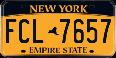NY license plate FCL7657