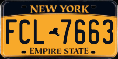 NY license plate FCL7663