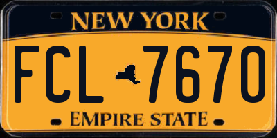 NY license plate FCL7670