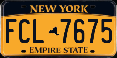 NY license plate FCL7675