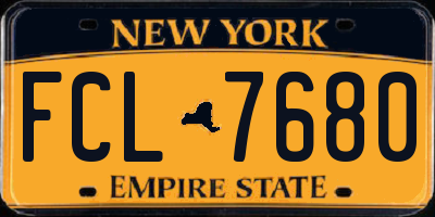 NY license plate FCL7680