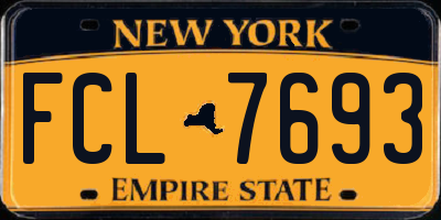 NY license plate FCL7693