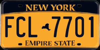 NY license plate FCL7701