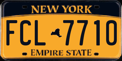NY license plate FCL7710