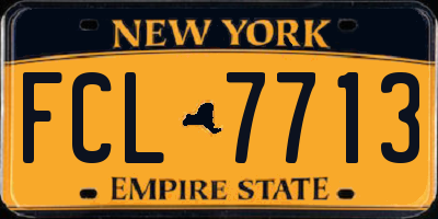 NY license plate FCL7713