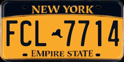 NY license plate FCL7714