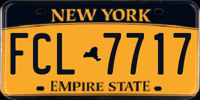 NY license plate FCL7717