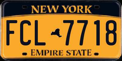 NY license plate FCL7718