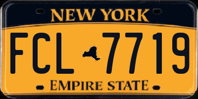 NY license plate FCL7719