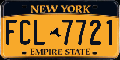 NY license plate FCL7721