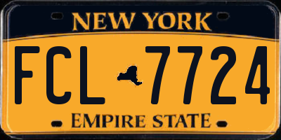 NY license plate FCL7724