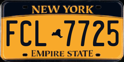 NY license plate FCL7725