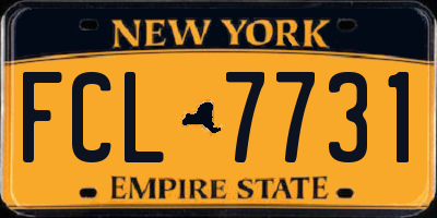NY license plate FCL7731