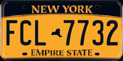 NY license plate FCL7732
