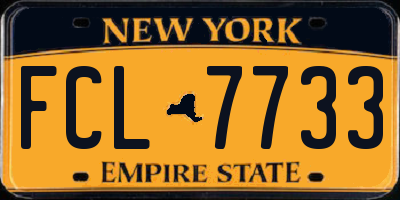 NY license plate FCL7733