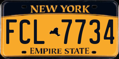 NY license plate FCL7734