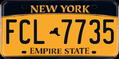 NY license plate FCL7735