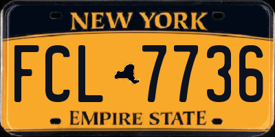 NY license plate FCL7736