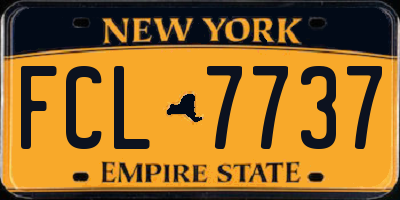 NY license plate FCL7737